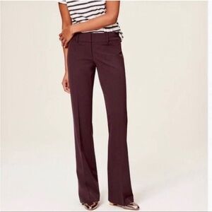 LOFT Burgundy Marisa Trousers, Flare Pants